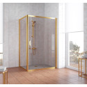 Душевой уголок Vegas Glass ZP+ZPV 140*70 09 05 профиль золото, стекло бронза