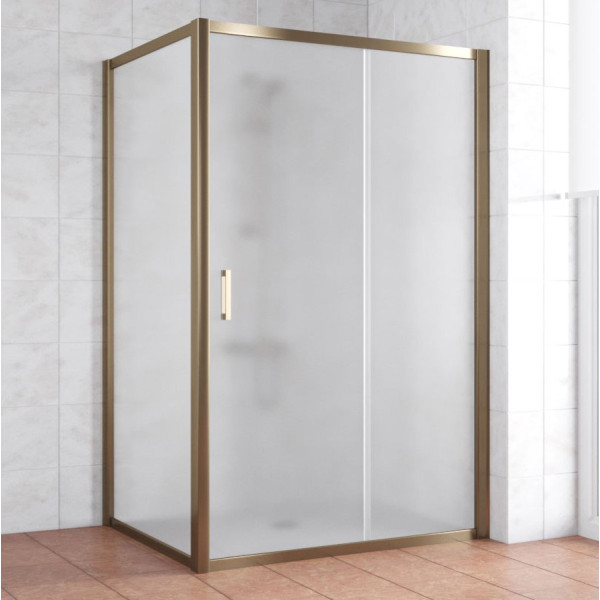 Душевой уголок Vegas Glass ZP+ZPV 140*80 05 10 профиль бронза, стекло сатин