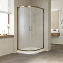 Душевой уголок Vegas Glass ZS-F 100*80 05 10 профиль бронза, стекло сатин