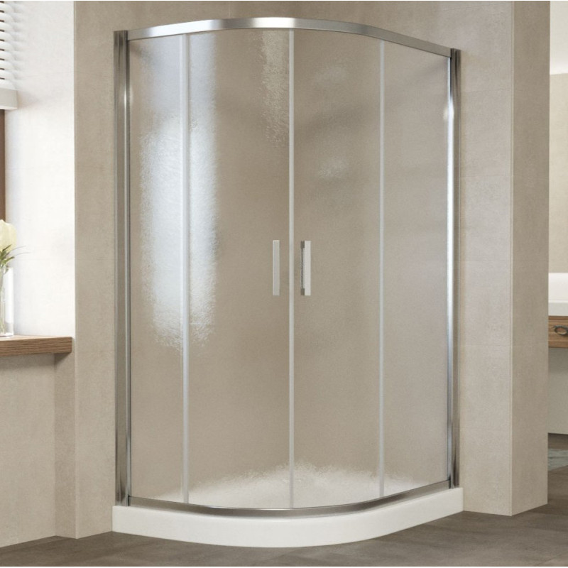 Душевой уголок Vegas Glass ZS-F 120*100 08 02 профиль глянцевый хром, стекло шиншилла