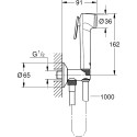 Гигиенический душ Grohe BauClassic 124902 со смесителем, С ВНУТРЕННЕЙ ЧАСТЬЮ