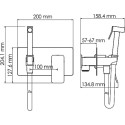 Гигиенический душ Wasserkraft Aller 10638 со смесителем, С ВНУТРЕННЕЙ ЧАСТЬЮ