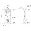 Комплект VitrA Uno 9773B003-7206 подвесной унитаз + инсталляция + кнопка