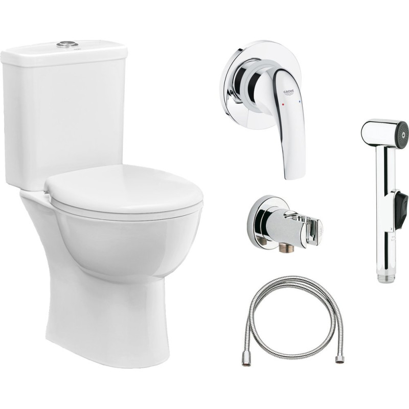 Комплект  Чаша для унитаза-компакта Grohe Bau Ceramic 39429000 + Крышка-сиденье Grohe Bau Ceramic 39493000 с микролифтом + Бачок для унитаза Grohe Bau