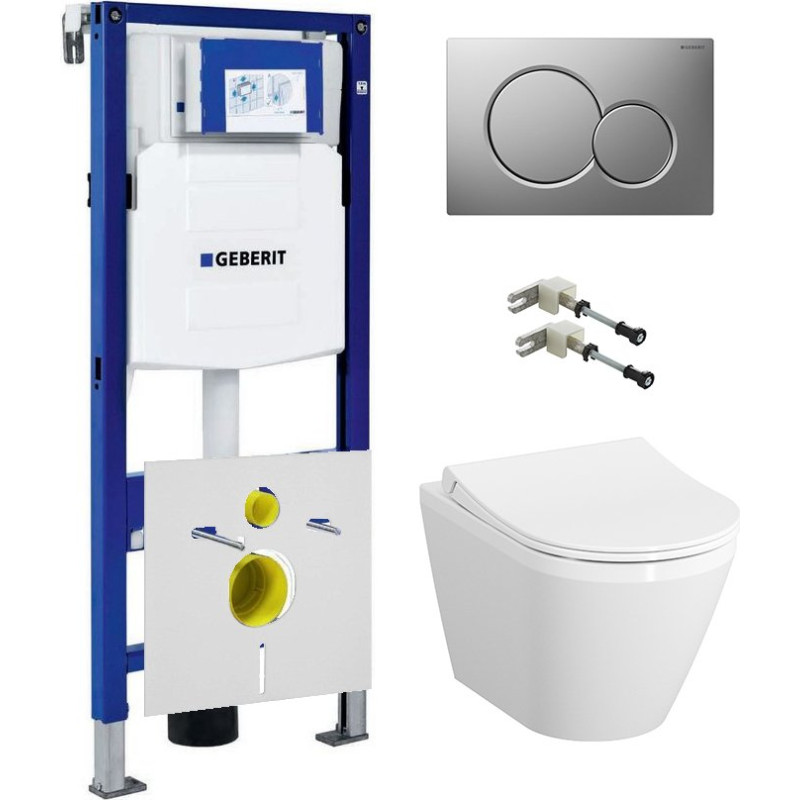 Комплект  Система инсталляции для унитазов Geberit Duofix UP320 111.300.00.5 + Чаша для унитаза подвесного VitrA Integra 7040B003-0075 + Кнопка смыва
