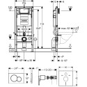 Комплект  Система инсталляции для унитазов Geberit Duofix UP320 111.300.00.5 + Чаша для унитаза подвесного VitrA Integra 7040B003-0075 + Кнопка смыва