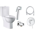 Комплект  Унитаз-компакт Grohe Bau Ceramic 39349000 + Гигиенический душ Grohe BauClassic 124901 со смесителем