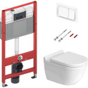 Комплект  Унитаз подвесной Duravit Starck 3 45270900A1 комплект + Система инсталляции для унитазов TECE Base NEW с кнопкой смыва + ершик