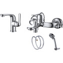Комплект для ванной D&K DA1340003SET 3 в 1 два смесителя + душевой гарнитур