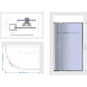 Комплект Душевой уголок STWORKI Лунд DE018RBL80120200 120x80 см профиль хром матовый + Душевая стойка Lemark Tropic LM7002C