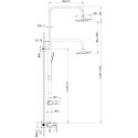 Комплект Душевой уголок STWORKI Лунд DE018RBL80120200 120x80 см профиль хром матовый + Душевая стойка Lemark Tropic LM7002C