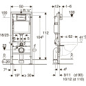 Комплект Инсталляция Geberit Duofix 4 в 1 с кнопкой смыва + Унитаз Ideal Standard Tonic II K316501 безободковый