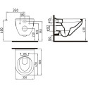 Комплект Инсталляция Geberit Duofix Delta 3 в 1 с кнопкой смыва + Унитаз подвесной Bien Ion безободковый, с биде