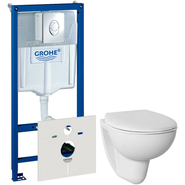 Комплект Инсталляция Grohe Rapid SL 4 в 1 с кнопкой смыва + Унитаз подвесной Bien TPKA052AMVP1W3000 с биде