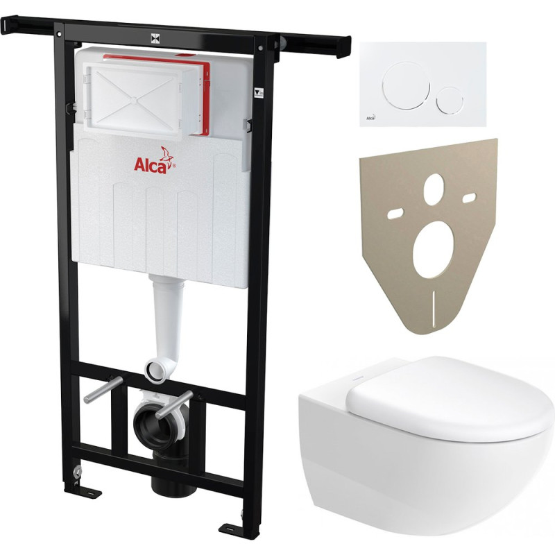 Комплект Унитаз подвесной Duravit Architec 45720900A1 + Система инсталляции для унитазов AlcaPlast Jadromodul AM102/1120 с кнопкой и шумоизоляцией