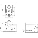 Комплект Унитаз подвесной STWORKI Merlingen MWH55 + Система инсталляции для унитазов Ideal Standard Prosys Frame + кнопка смыва + Гигиенический душ STWORKI by Damixa Хельс