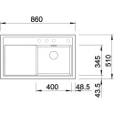 Мойка кухонная Blanco Zenar 45S 523710 темная скала, правая
