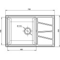 Мойка кухонная GranFest Vertex GF-V-780L графит