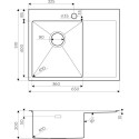 Мойка кухонная Omoikiri Akisame 65-GM-L 4973097 вороненая сталь