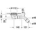 Поддон для душа Duravit D-code 120х80, с сифоном и ножками
