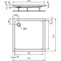 Поддон для душа Ideal Standard Hotline 100x100 квадратный с сифоном