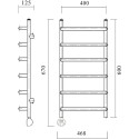Полотенцесушитель электрический Domoterm Стефано П6 40x60, хром, L