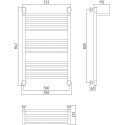 Полотенцесушитель водяной Сунержа Богема+ 80x50, с полкой, прямая