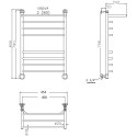 Полотенцесушитель водяной Тругор Браво НП 2 П ЛЦ4 80x40, с полкой