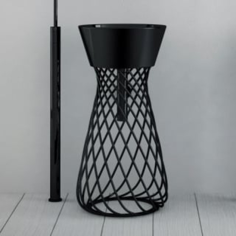 Раковина ArtCeram Wire 43 с пьедесталом, черная