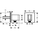 Шланговое подключение Hansgrohe Fixfit Porter Square 26486000 держатель для душа