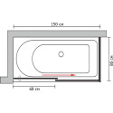 Шторка на ванну GuteWetter Slide Part GV-863B правая 150x80 см стекло бесцветное, профиль хром
