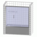 Шторка на ванну Kubele DE019P3-MAT-MT 170х150 см, профиль матовый хром