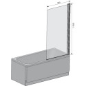 Шторка на ванну Ravak CVS1-80 R Transparent, профиль блестящий + средство для ванн и душевых кабин