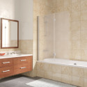 Шторка на ванну Vegas Glass E2V LUX 120 07 10 L профиль матовый хром, стекло сатин