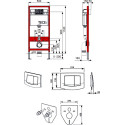 Система инсталляции для унитазов TECE TECEbase kit 9400005 4 в 1 с кнопкой смыва