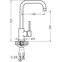 Смеситель Alveus Oz CHR 1134856 для кухонной мойки