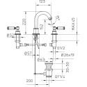 Смеситель Bossini Liberty Z001302 BR для раковины