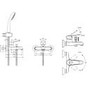 Смеситель Bravat Eco F6111147BM-B для ванны с душем, черный