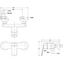 Смеситель Bravat Rhein F9429564BW-01-ENG для душа, матовый черный