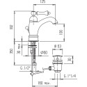 Смеситель Cezares Margot MARGOT-LSM1-A-02-Bi для раковины