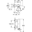 Смеситель Grohe Plus 33577AL3 для душа, темный графит