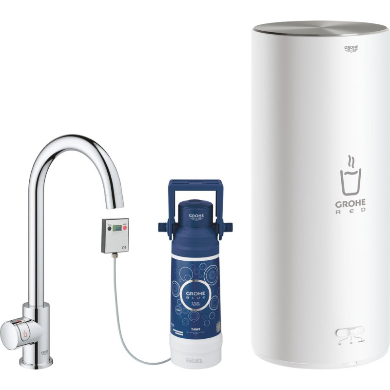Смеситель Grohe Red II Mono 30080001 для кухонной мойки, с водонагревателем