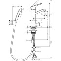 Смеситель Hansgrohe Logis 31515000 для раковины с гигиеническим душем, хром