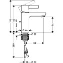 Смеситель Hansgrohe Metris S 31060000 для раковины