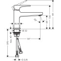 Смеситель Hansgrohe Metropol 32502000 для раковины, с донным клапаном Push-Open
