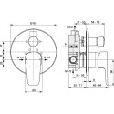 Смеситель Ideal Standard Ceraplan III A6383AA С ВНУТРЕННЕЙ ЧАСТЬЮ, для душа