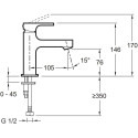 Смеситель Jacob Delafon Strayt E8919-CP для раковины