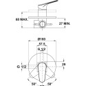 Смеситель TEKA Alcudia 462416200 С ВНУТРЕННЕЙ ЧАСТЬЮ, для душа