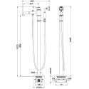 Смеситель Timo Arisa 5300/00Y-CR С ВНУТРЕННЕЙ ЧАСТЬЮ, для ванны с душем, chrome