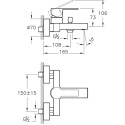 Смеситель VitrA Flo S A41937EXP для ванны с душем